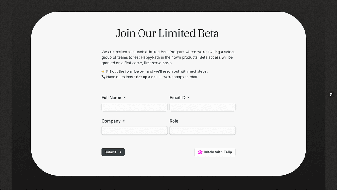 Signup form