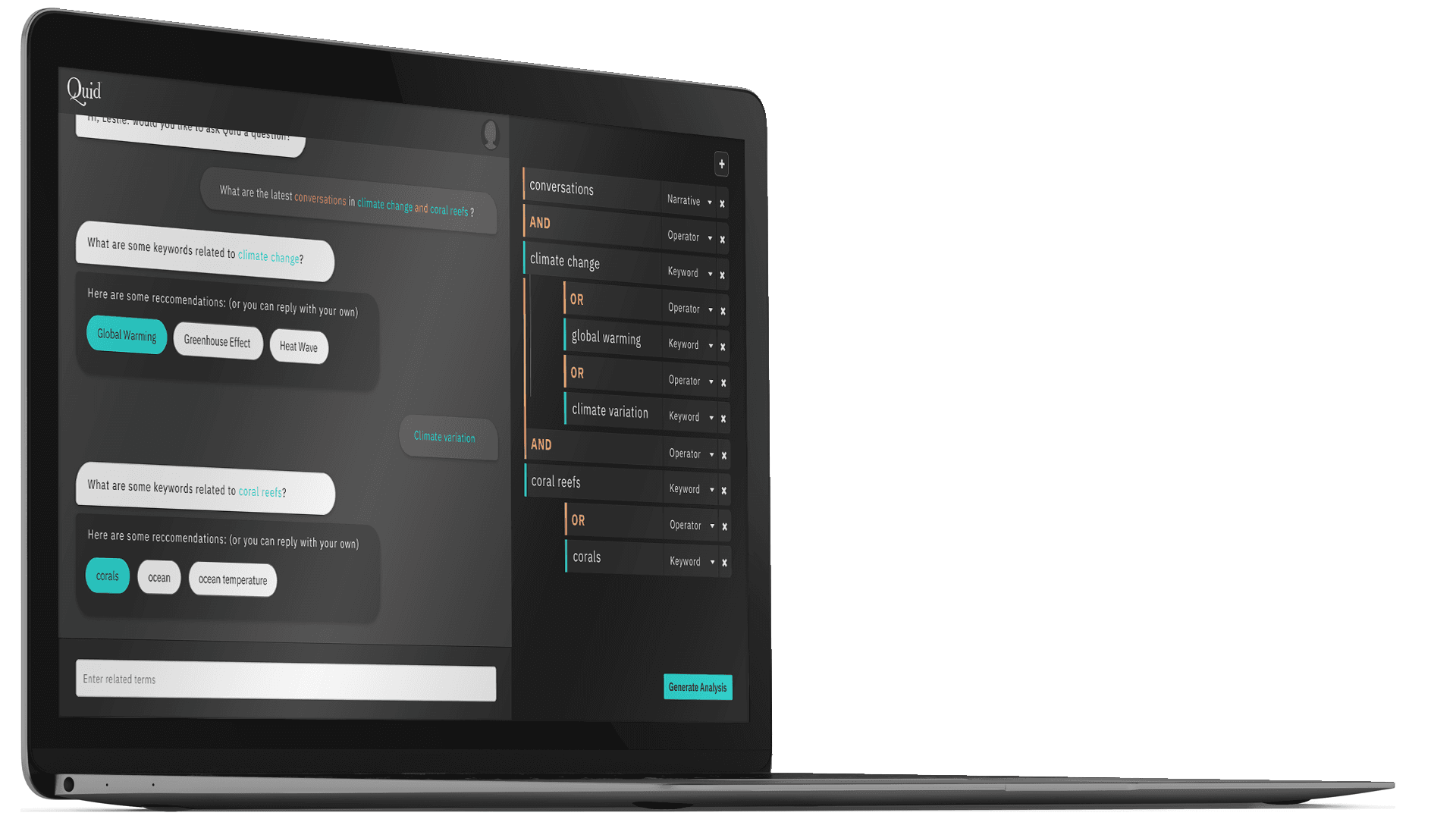 Natural Language Search on a laptop