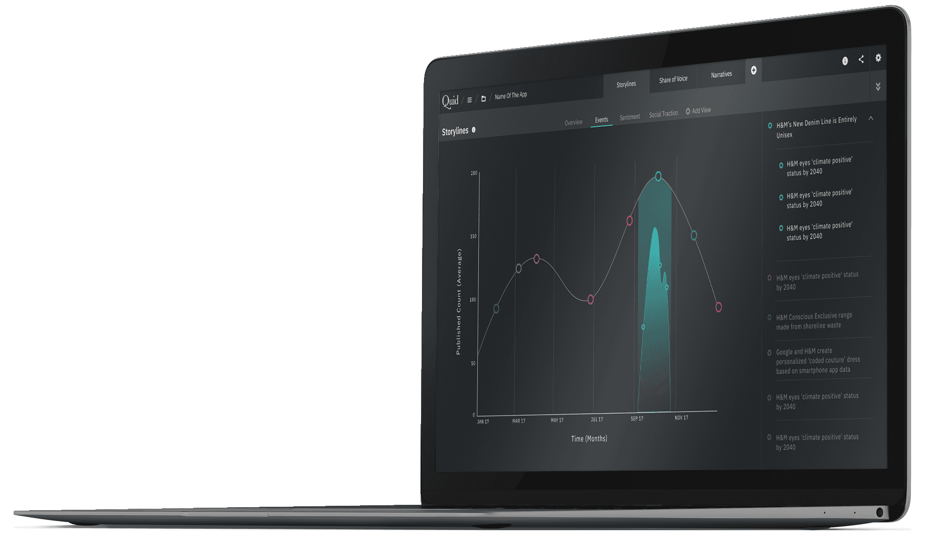 Quid App on a laptop